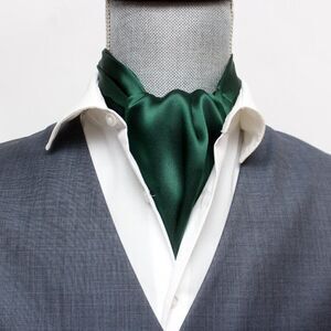 Silk Men's‎ Cravat Ascot Gift Box A196 Emerald green